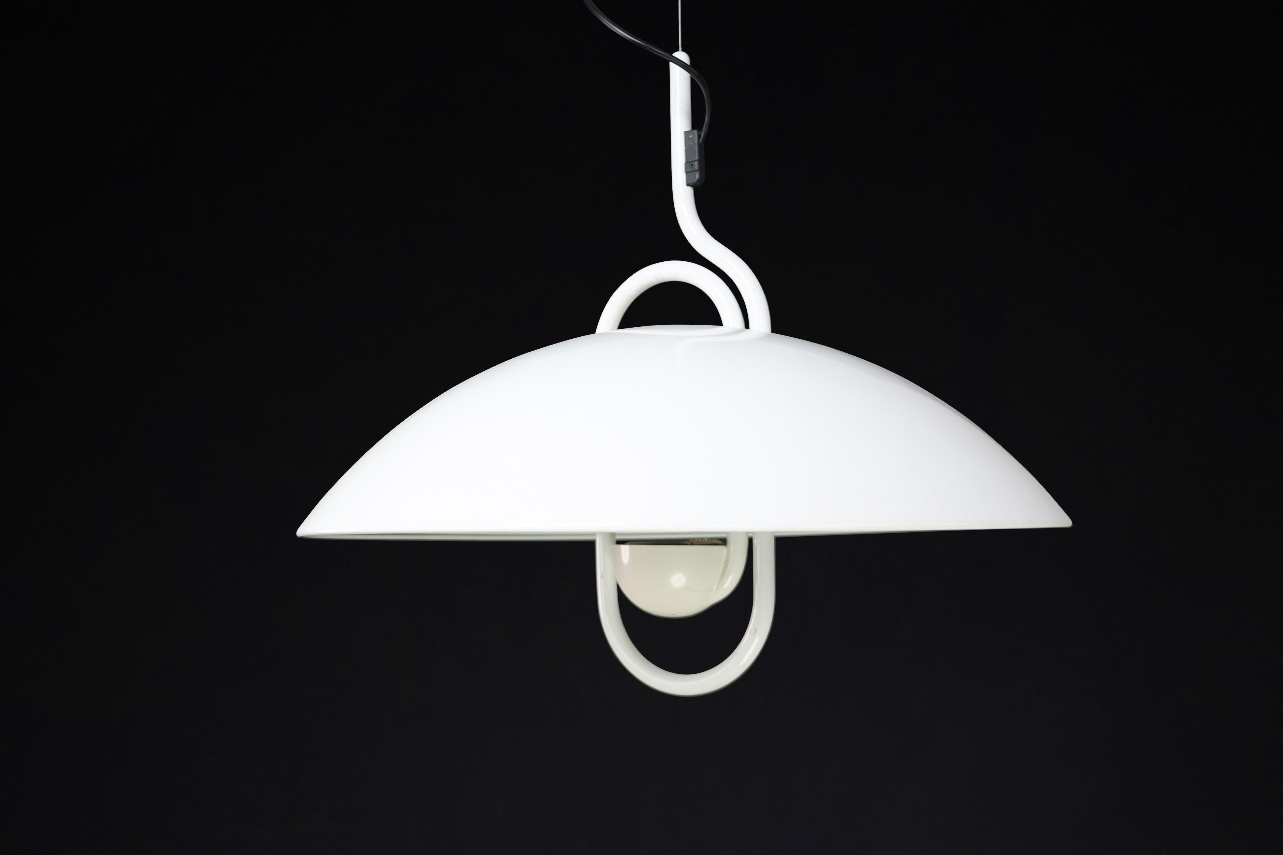 Modern Elio Martinelli for Martinelli Luce Moon Dome Metal Pendant Lamp 1980 For Sale 4