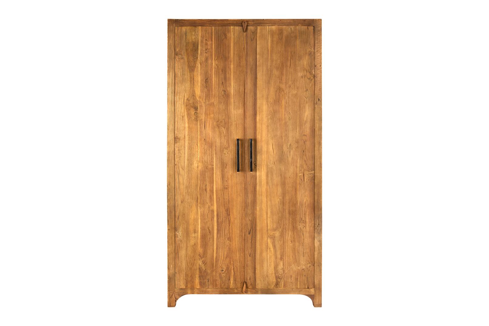 Armario moderno de olmo con tiradores de metal Madera en venta