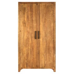 Modern Elm Cabinet with Metal Handles