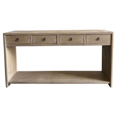Tavolo consolle moderno in legno di olmo con cassetti