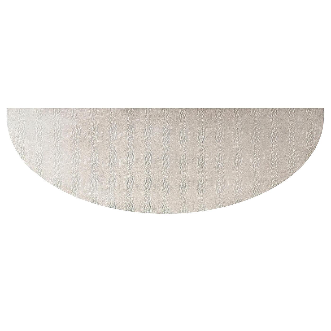 Contemporary Modern Embossed Leather Demi Lune Cabinet
