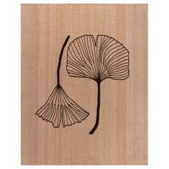 Modern Embroidery Kilim Rug with Ginkgo Leaf Design by Doris Leslie Blau