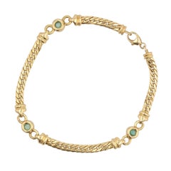 Modern Emerald 18 Karat Yellow Gold Bracelet