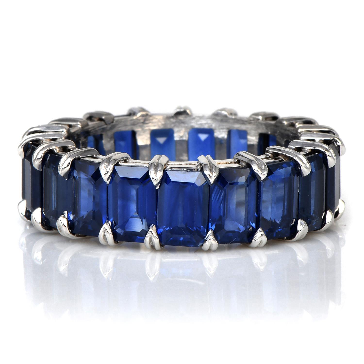An Endless Ring of Inspiration, Tranquility & Freedom!

Blue has been for ages the color of royalty, and this exquisite sapphire ring has all the importance and beauty.

This classic style eternity band ring contains 20

beautifully matched
