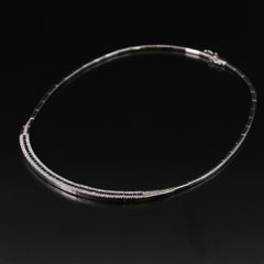 Modern Emerald Cut Sapphire Diamonds Bridal Necklace