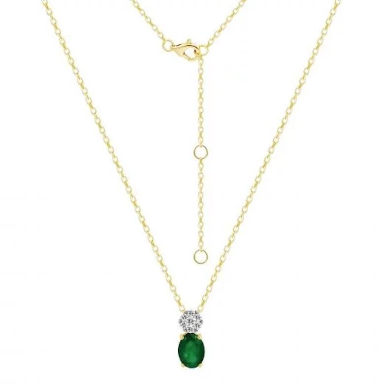 Women's Modern Emerald Diamond Yellow 18K Gold Earrings for Her For Sale