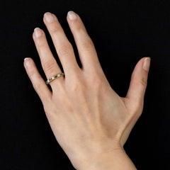 Modern Emerald Diamonds 18 Karat Yellow Gold Wedding Ring