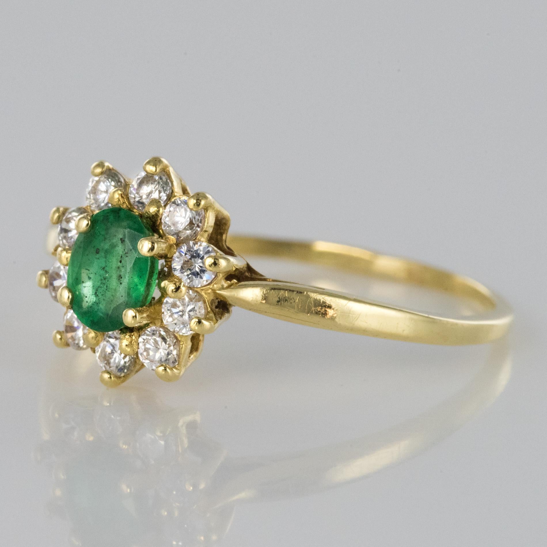 emerald daisy ring