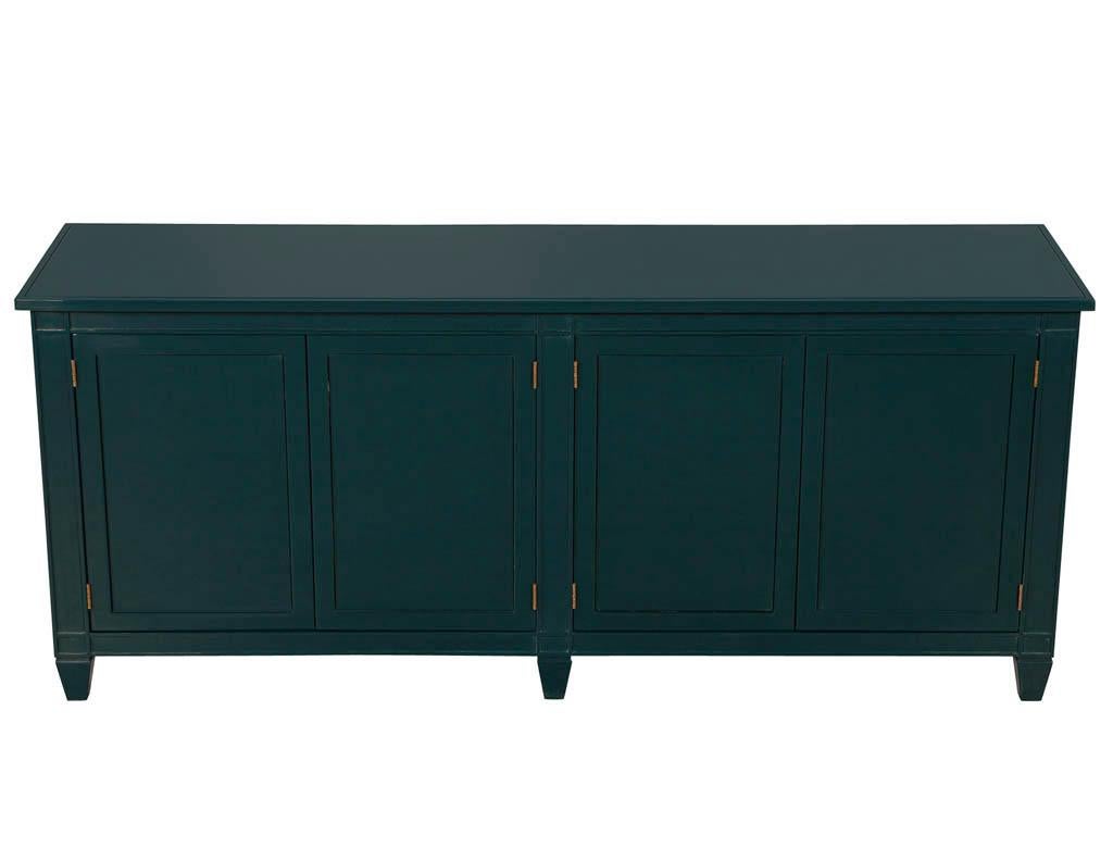 Modern Emerald Hand Polished Sideboard Buffet In Excellent Condition In North York, ON