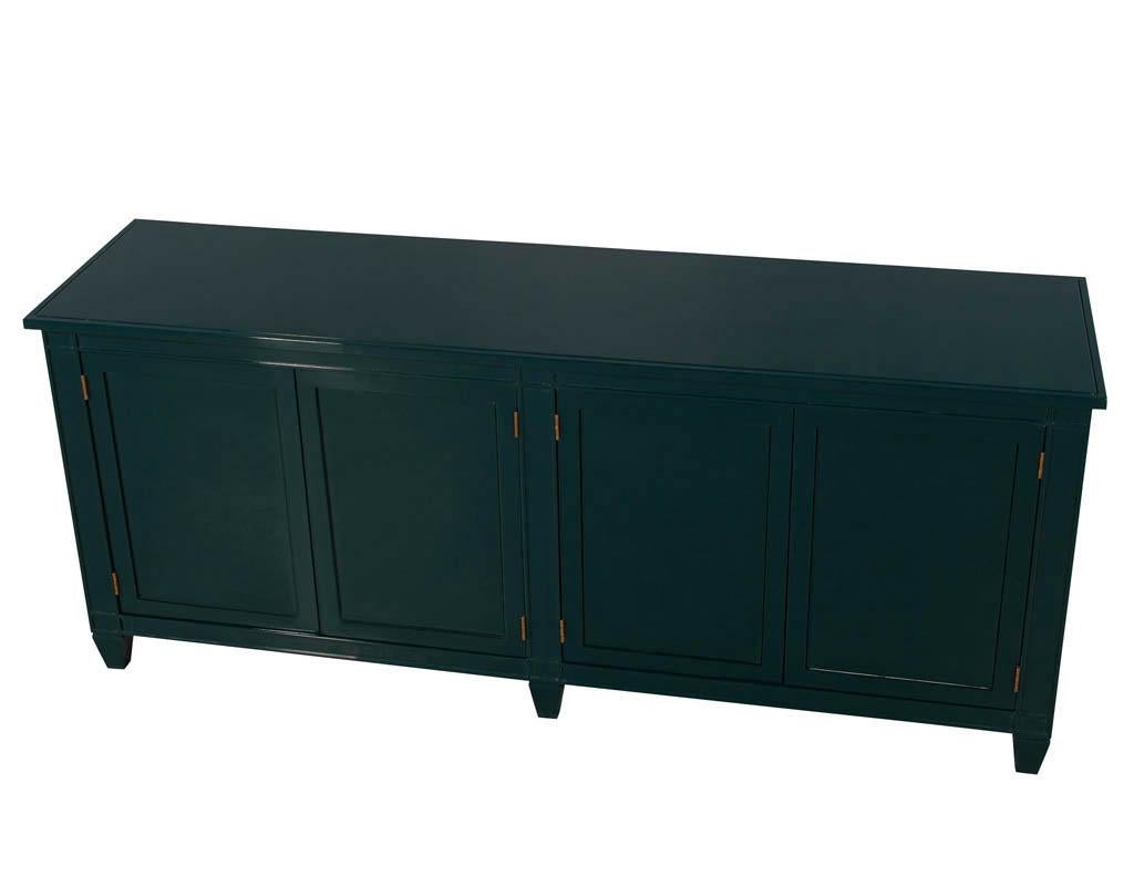 Contemporary Modern Emerald Hand Polished Sideboard Buffet