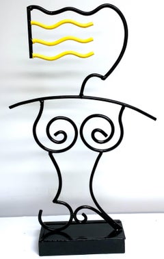 Modern Enamelled Iron "Sunbather" Sculpture