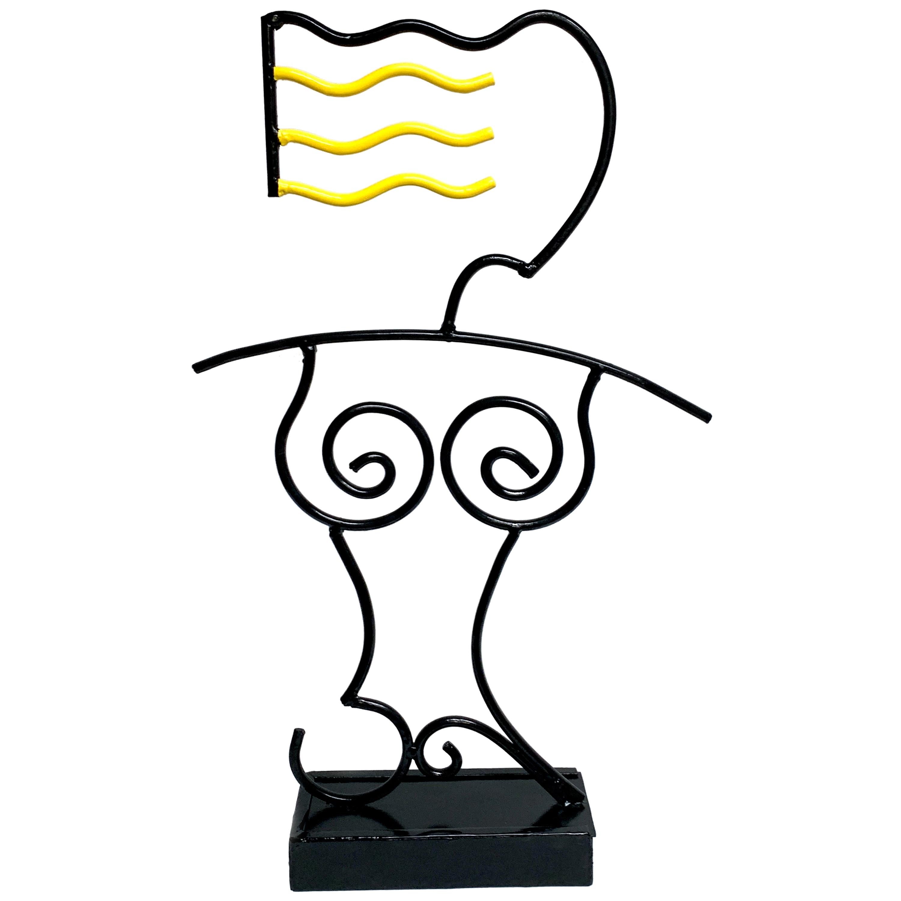 Escultura moderna de hierro esmaltado "Tomador de sol