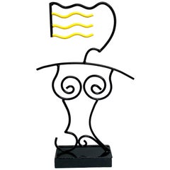 Escultura moderna de hierro esmaltado "Tomador de sol