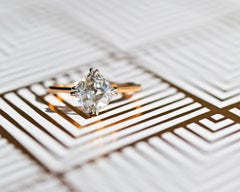 Modern Engagement Ring Set with 2.05 Carat Antique Diamond