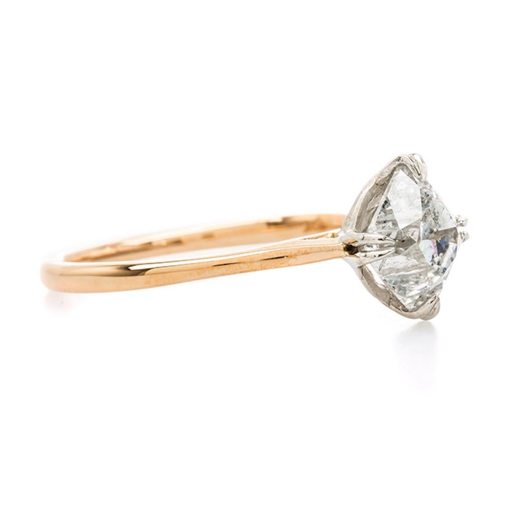 Women's Modern Engagement Ring Set with 2.05 Carat Antique Diamond