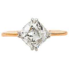 Modern Engagement Ring Set with 2.05 Carat Antique Diamond