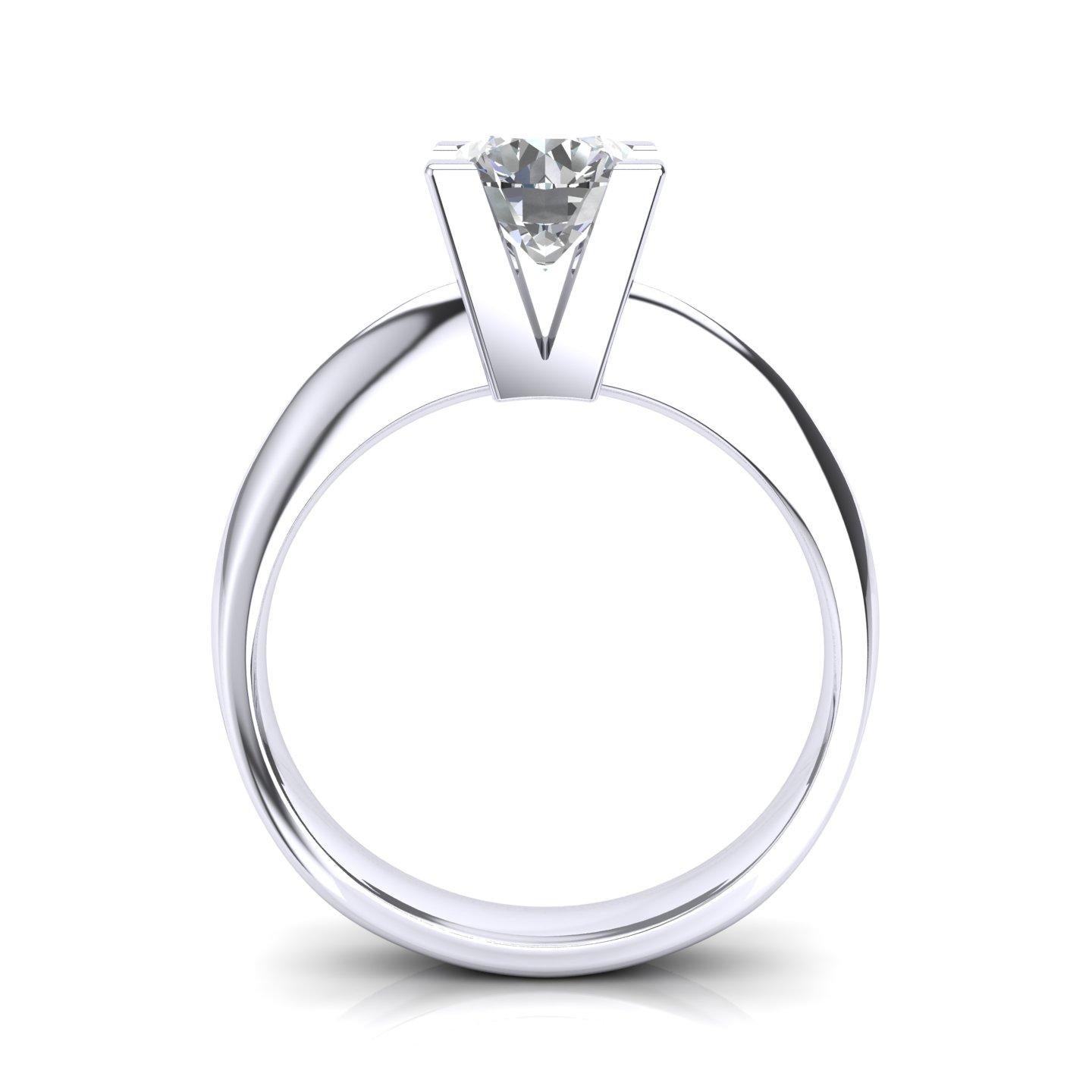 En vente :  Bague de fiançailles en or 18 carats avec diamant blanc naturel certifié 1 carat 5