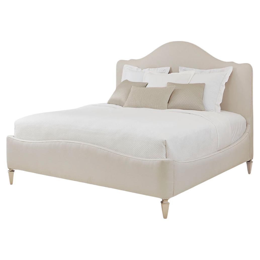 Modern English Camel-Back Queen Bed