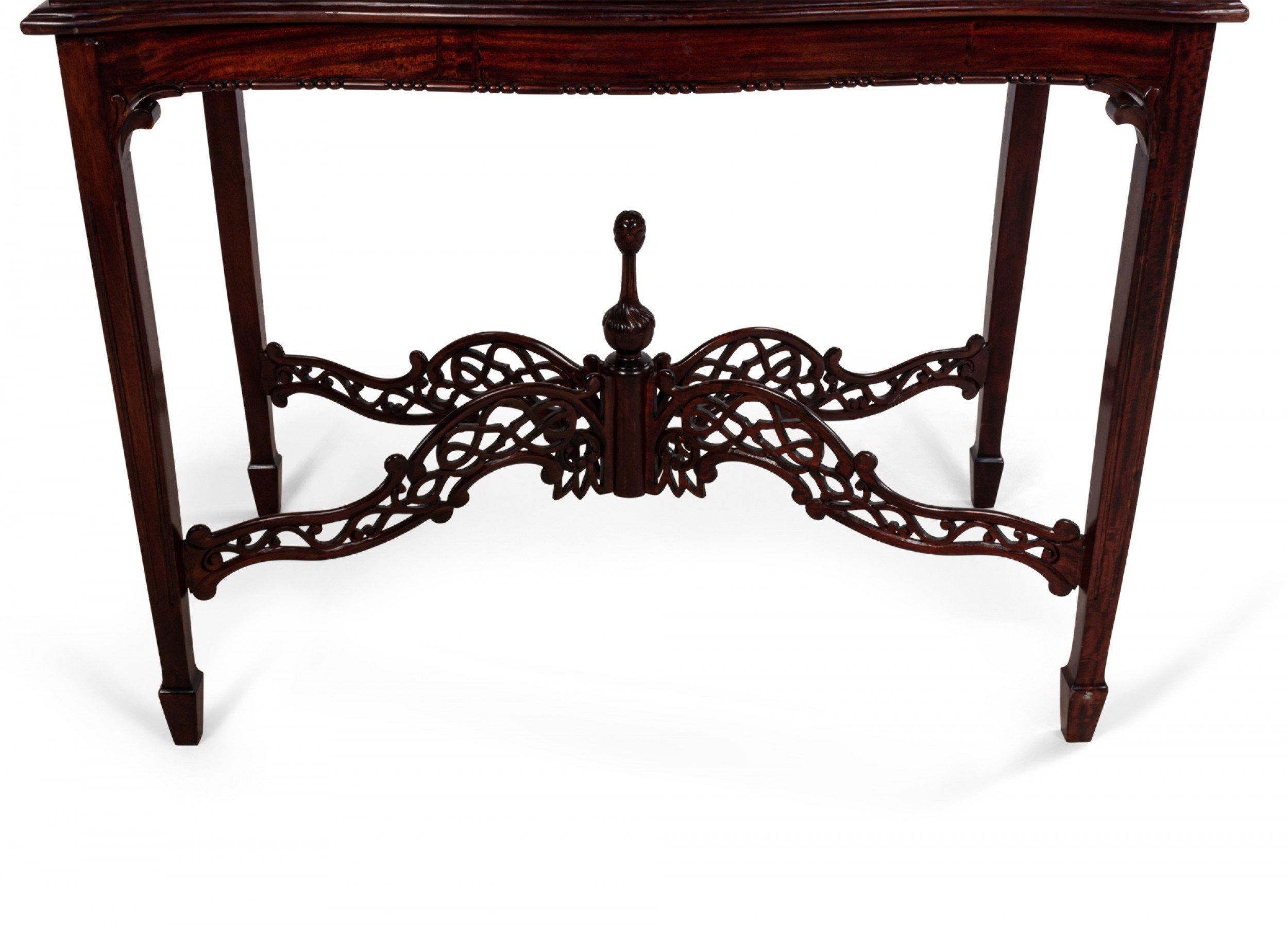 American Modern English Chinese Chippendale Style Mahogany Table