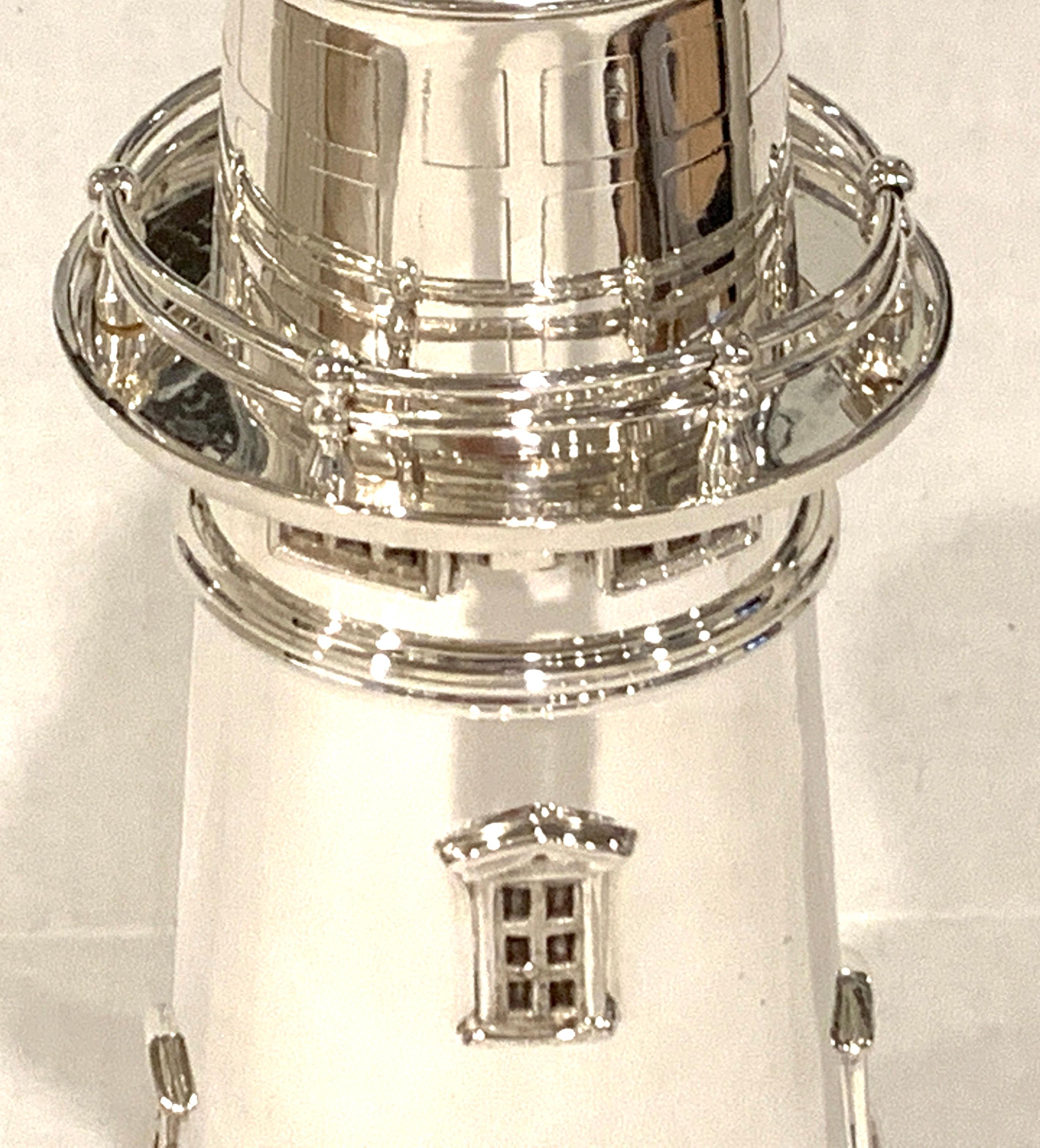 Contemporary Modern English Silver Plated Lighthouse Cocktail Shaker