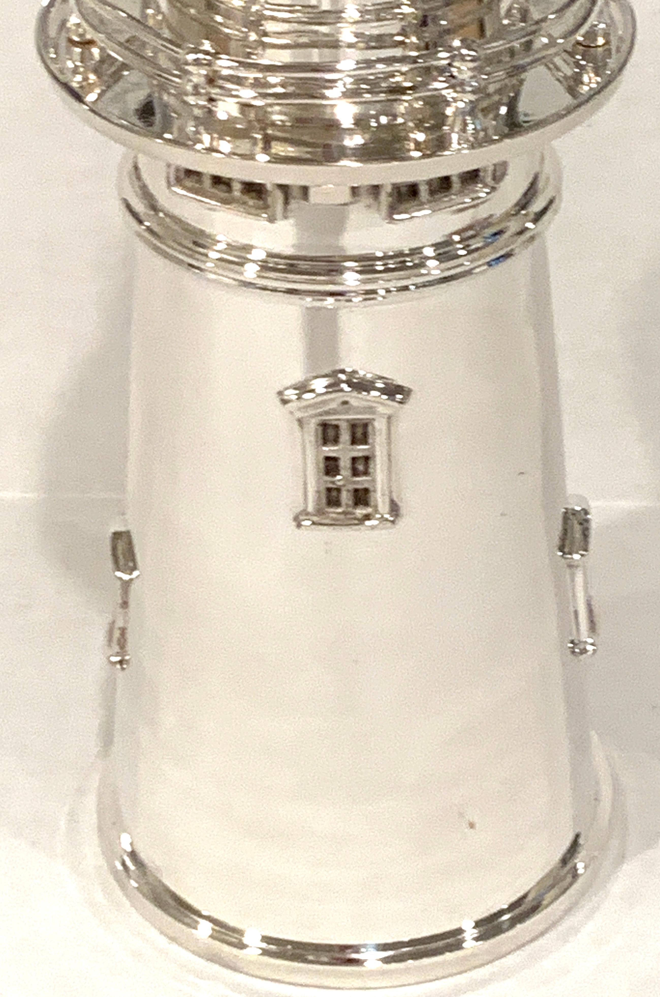 Modern English Silver Plated Lighthouse Cocktail Shaker 2