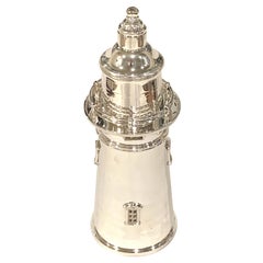 Modern English Silver Plated Lighthouse Cocktail Shaker