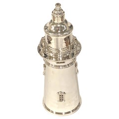 Modern English Silver Plated Lighthouse Cocktail Shaker