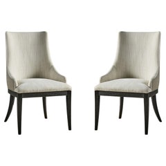 Modern English Upholstered Side Chairs - Ebonized