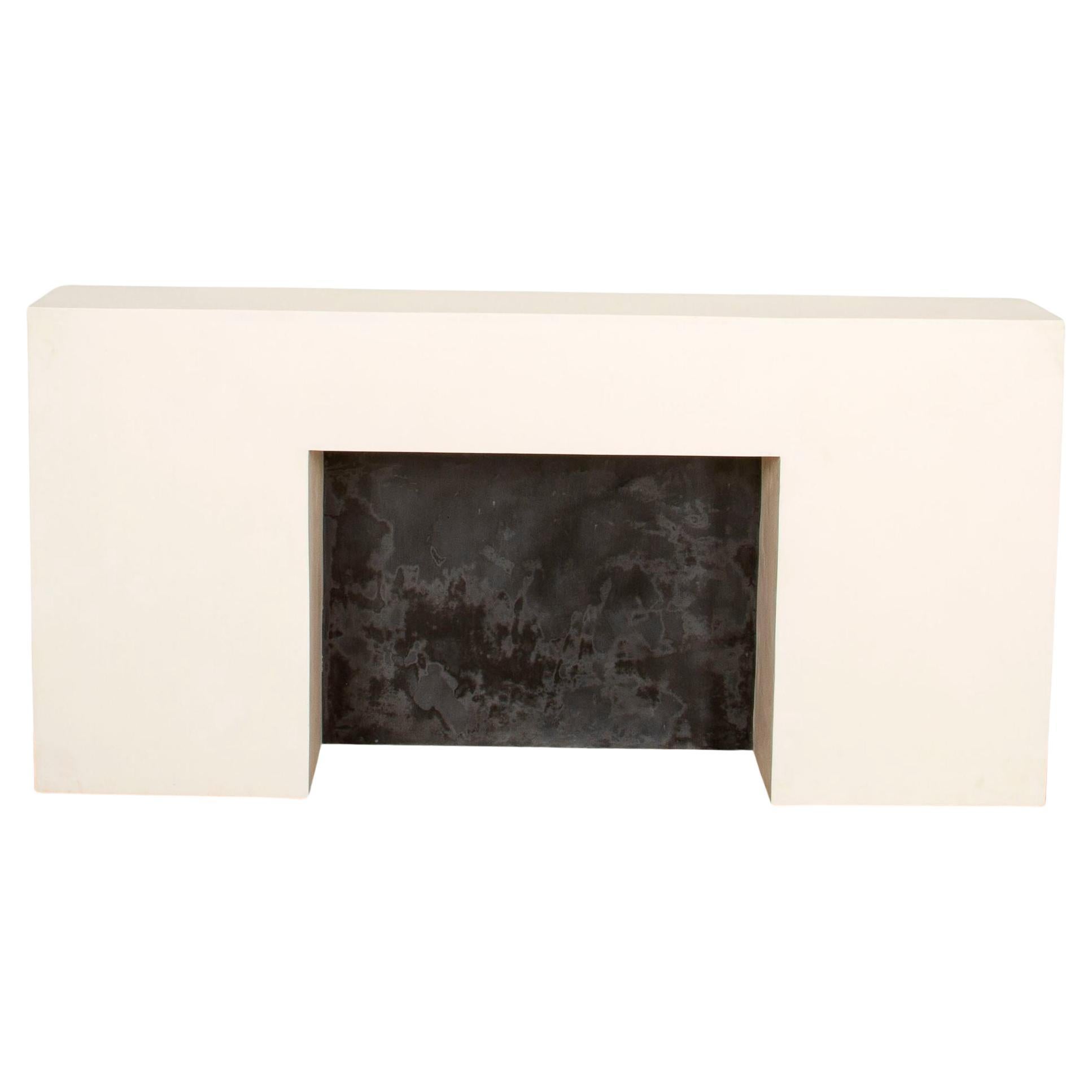 Modern English White Modern Marble Dust and Resin Console