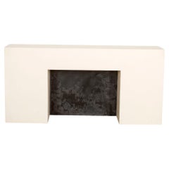 Modern English White Modern Marble Dust and Resin Console