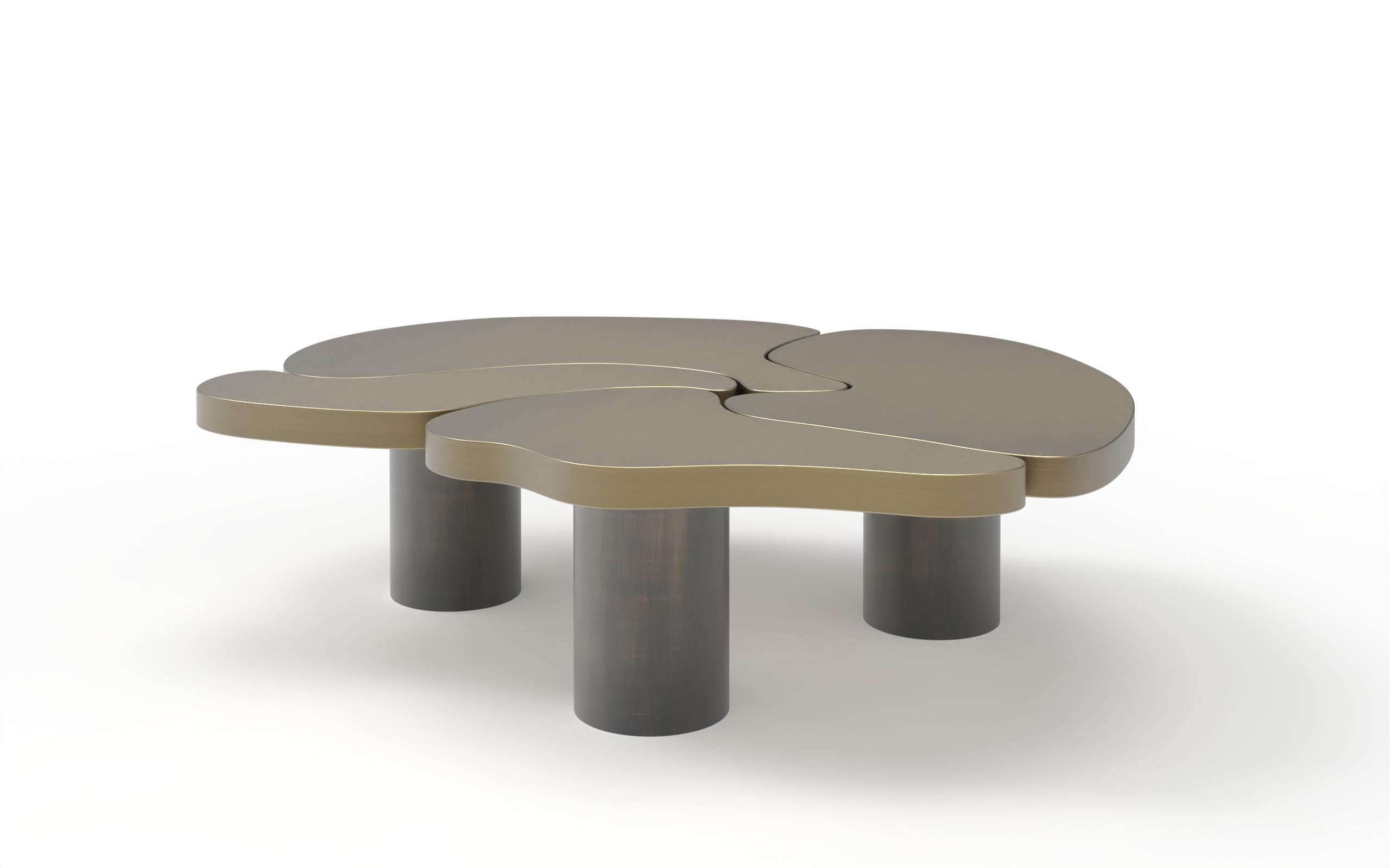 Enlace Coffee Table, Contemporary Collection, Handcrafted in Portugal - Europe by Greenapple.

The Enlace coffee table is inspired by the union of the four elements, each distinct yet complementing the others. Crafted from black brass and oxidized