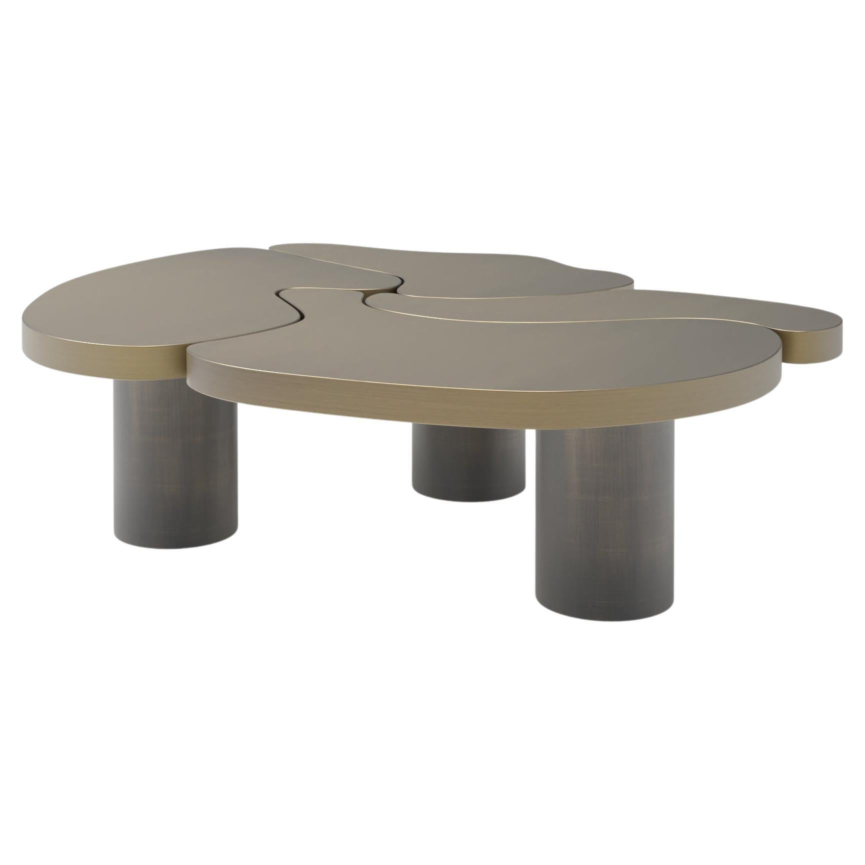 Modern Enlace Coffee Table, Brass, Handmade in Portugal by Greenapple For Sale