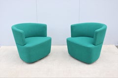 Modern EOOS for Coalesse Joel Blue Swivel Lounge Chairs by Walter Knoll, a Pair