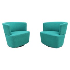 Moderne EOOS für Coalesse Joel Blaue drehbare Loungesessel von Walter Knoll, Paar