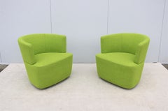 Paire de fauteuils de salon pivotants verts EOOS modernes de Walter Knoll pour Coalesse