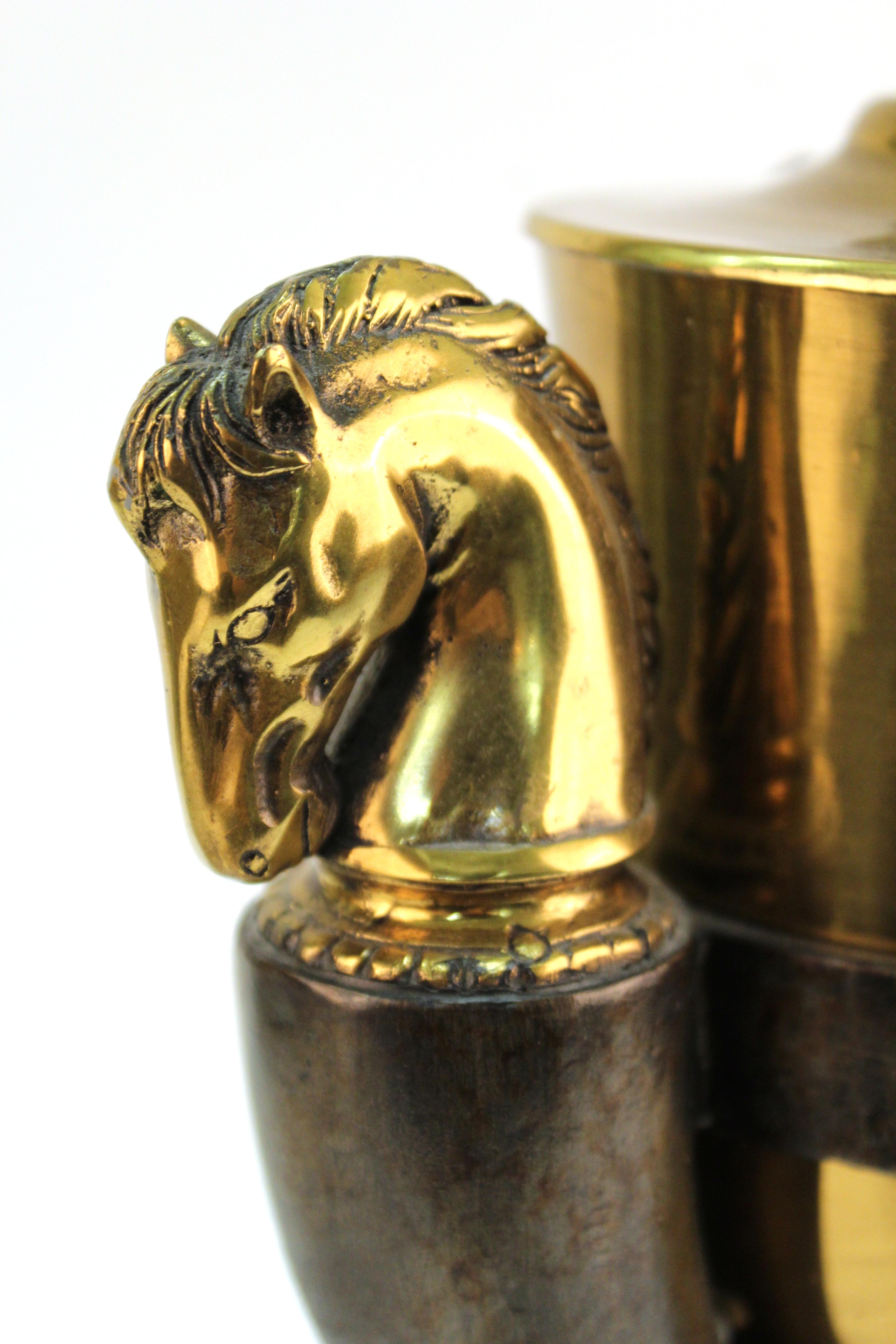 Metal Modern Equestrian Themed Table Lamps with Horse Heads