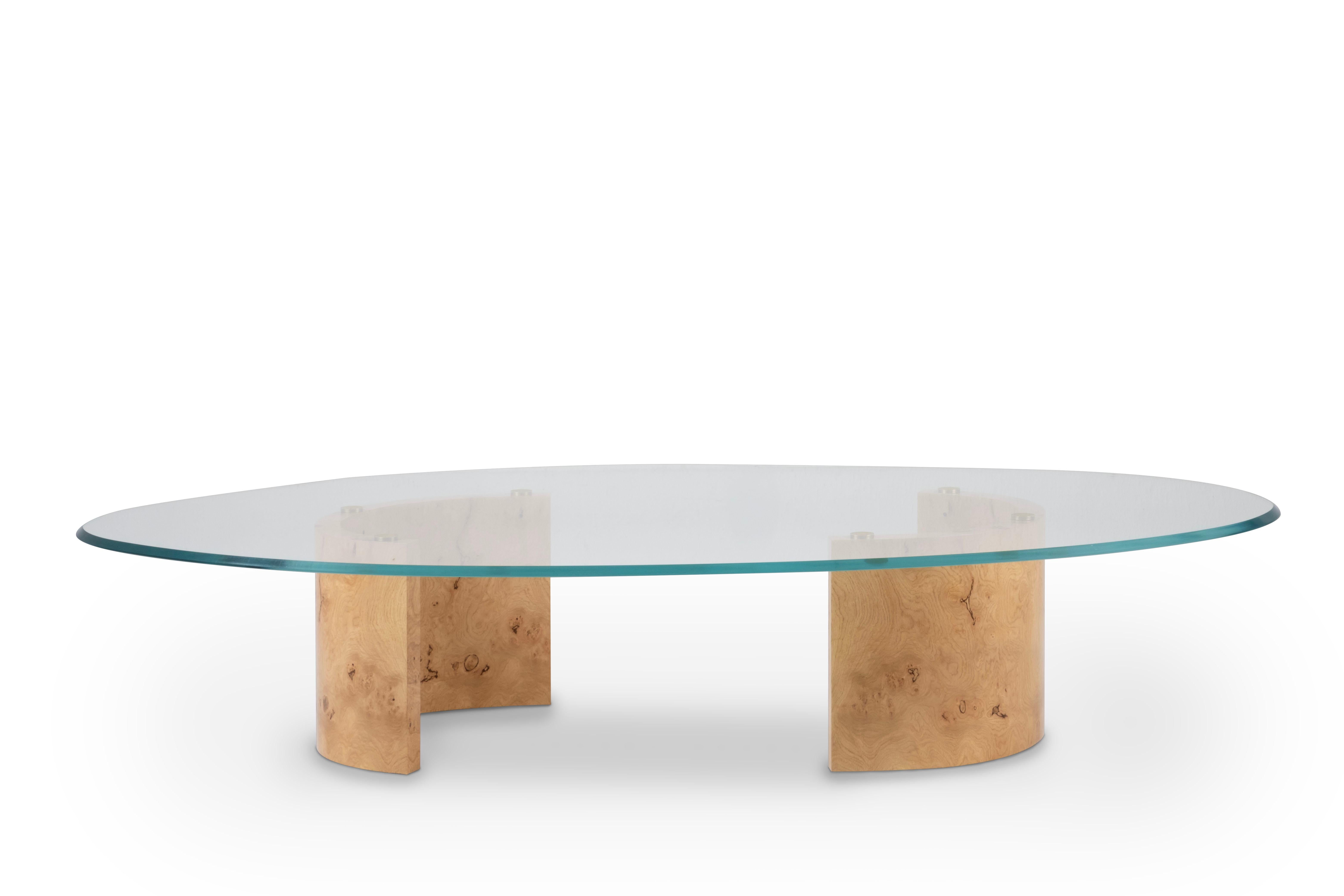 Modern Erosão Coffee Table, Oak Root, Brass, Handmade in Portugal by Greenapple For Sale 4