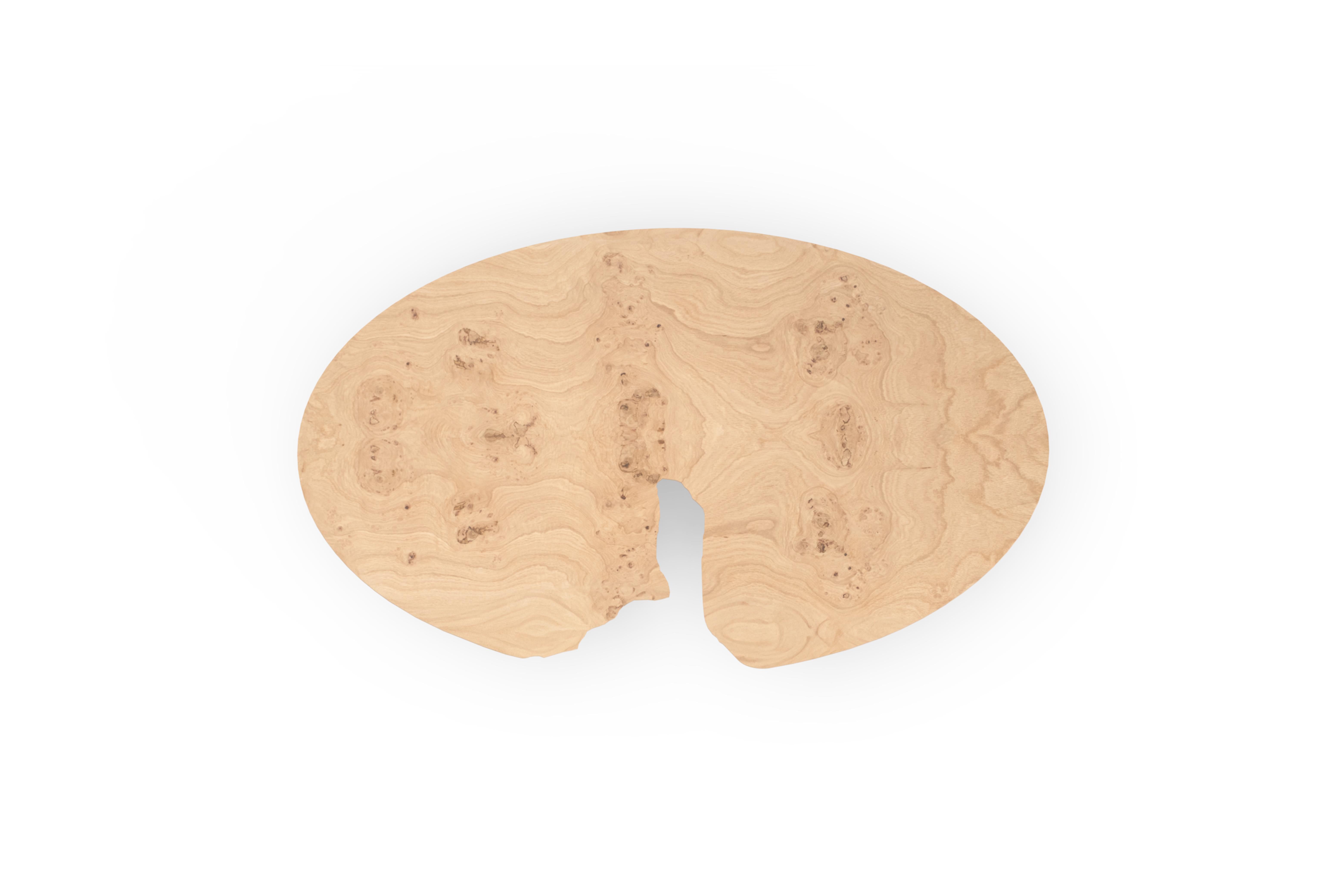 Portuguese Modern Erosão Coffee Table, Oak Root, Brass, Handmade in Portugal by Greenapple For Sale