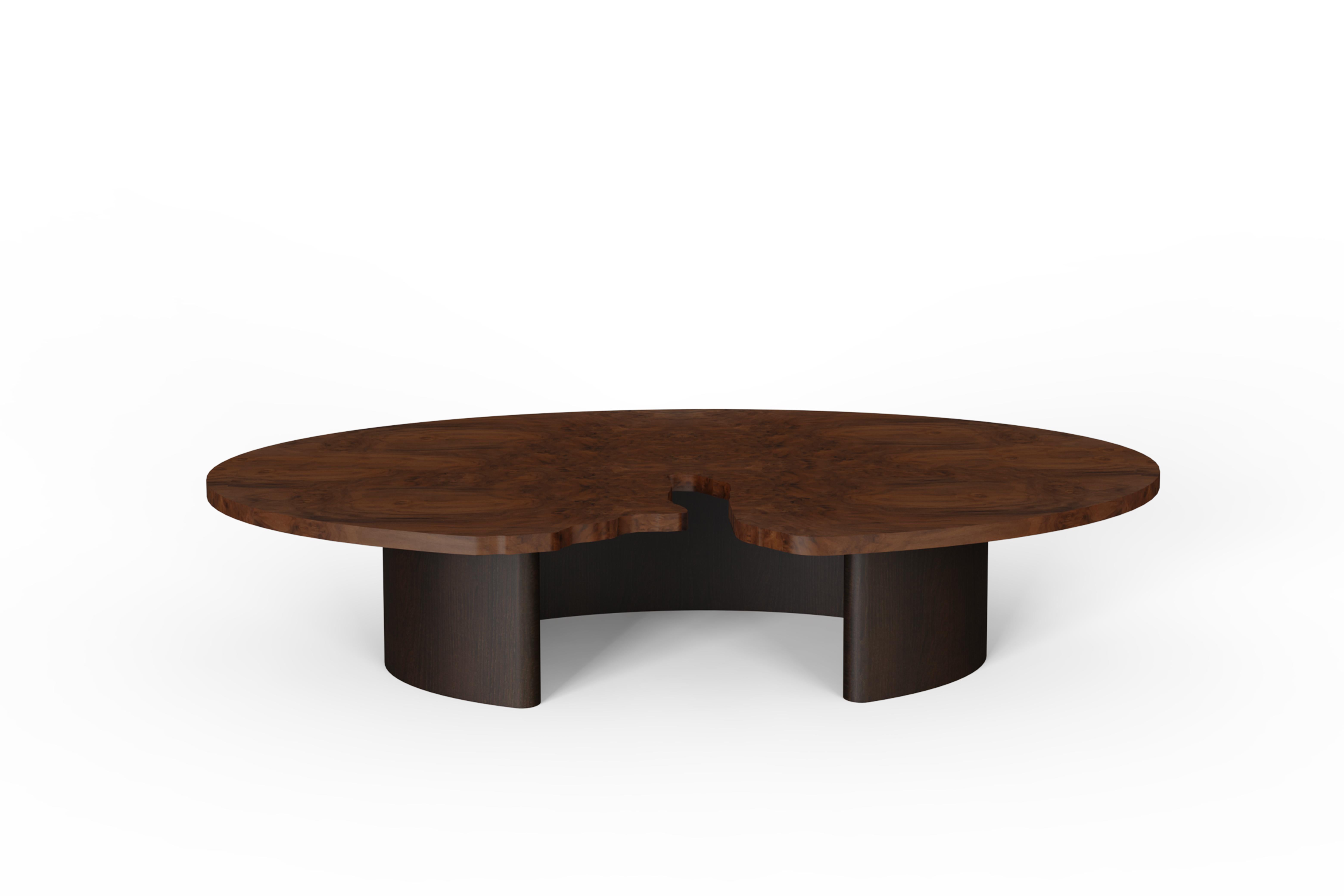Modern Erosão Coffee Table, Oak Root, Brass, Handmade in Portugal by Greenapple For Sale 1