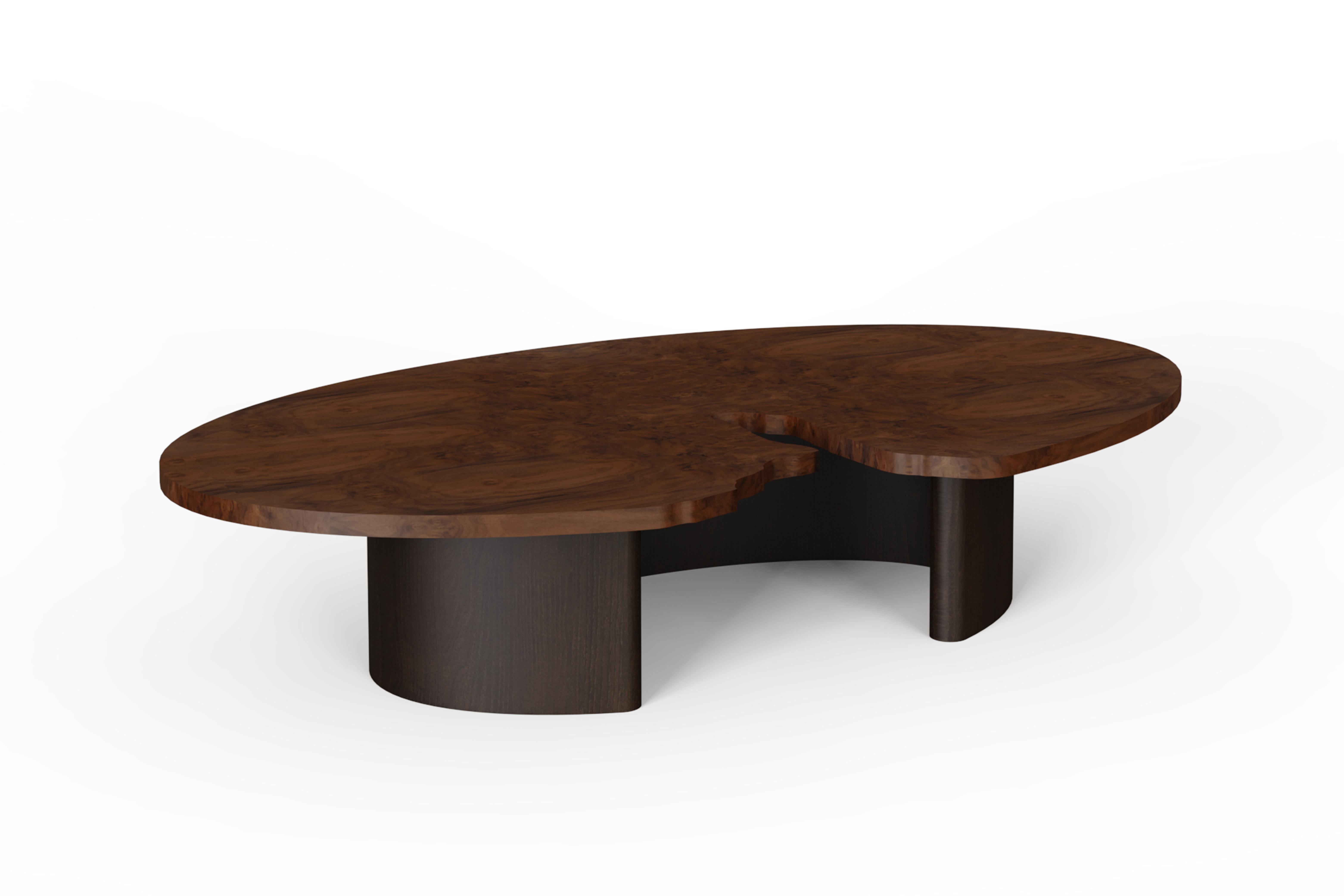 Modern Erosão Coffee Table, Oak Root, Brass, Handmade in Portugal by Greenapple For Sale 2