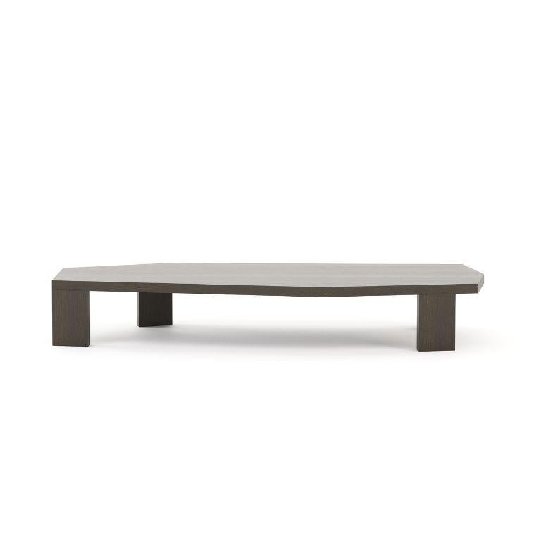 Organic Modern Modern Escarpa Coffee Table made with Dark Brown Oak Mate For Sale