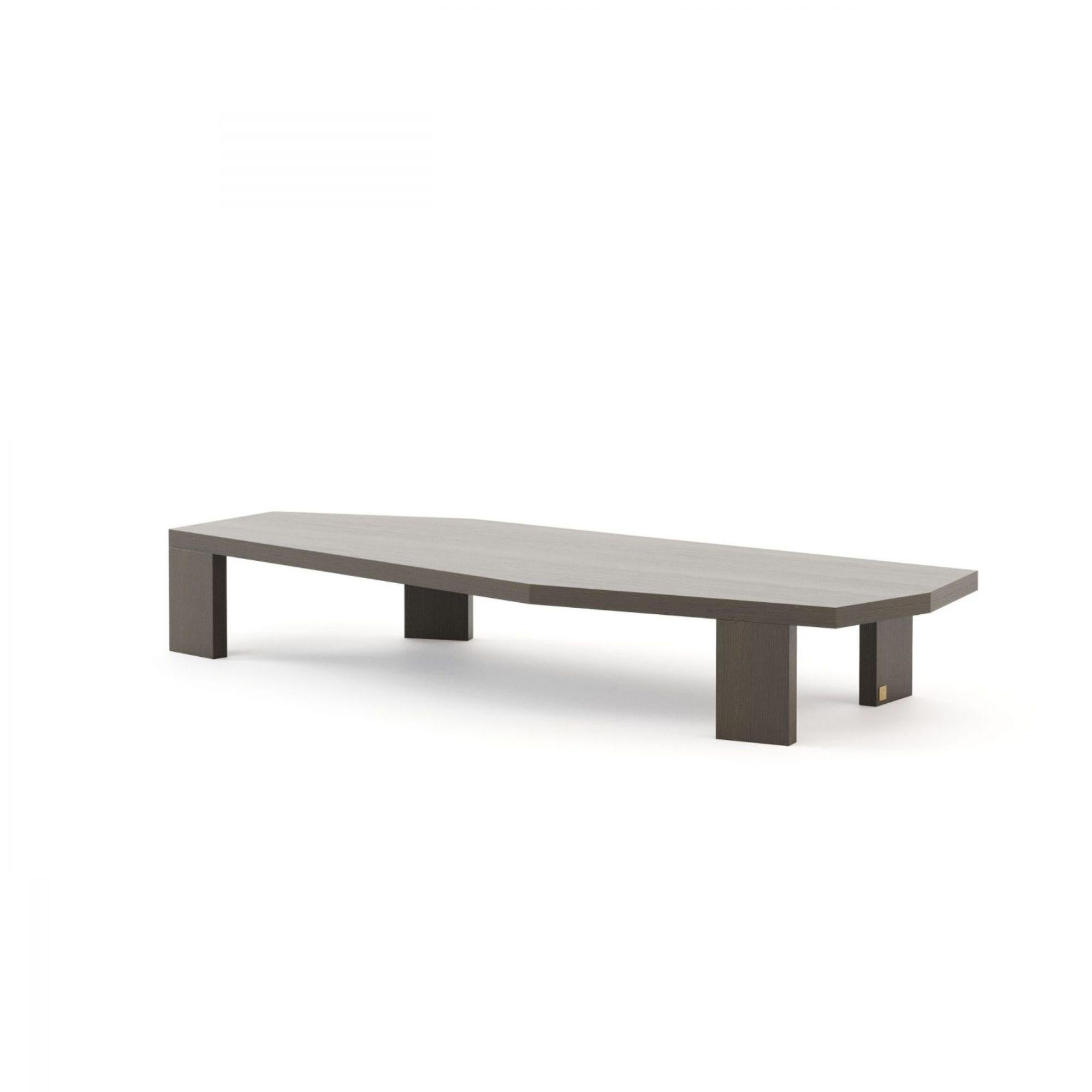 Table basse moderne Escarpa en chêne Brown foncé Mate