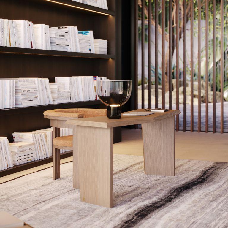 Modern Escarpa Desk made with natural oak mate, Handmade by Stylish Club In New Condition For Sale In Seroa, PT