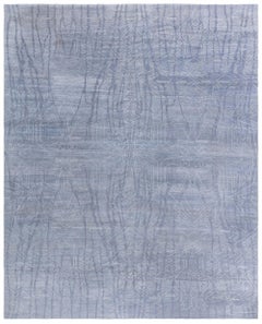 Alfombra moderna Eskayel Akimbo gris y blanca hecha a mano por Doris Leslie Blau