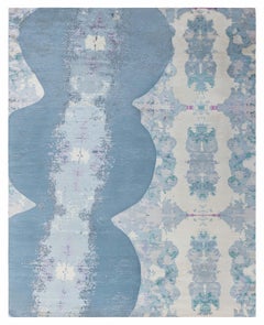 Modern Eskayel Jangala Abstract Green Hemp Rug by Doris Leslie Blau