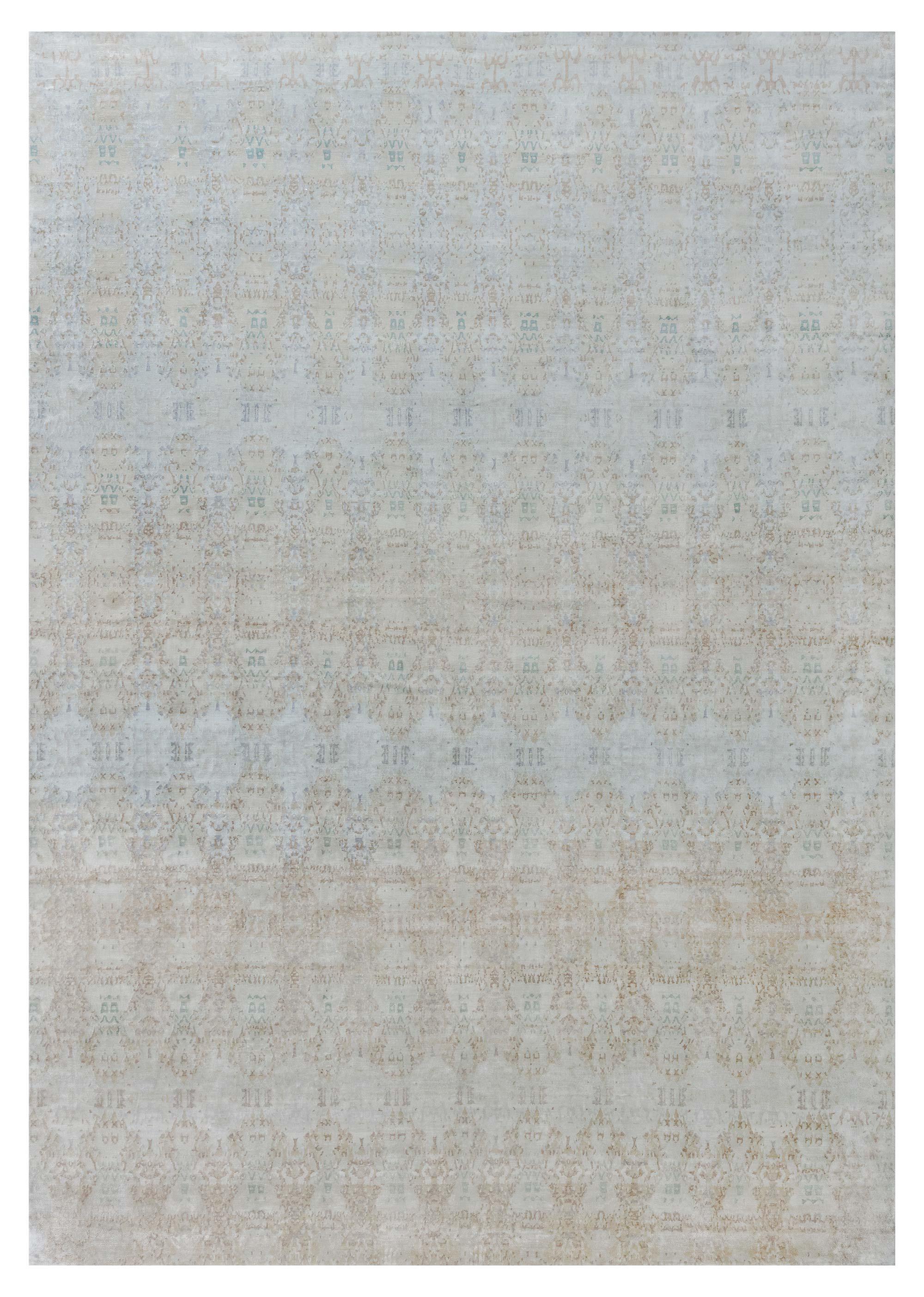 Moderner handgefertigter Eskayel-Reflection-Seidenteppich für Doris Leslie Blau im Angebot