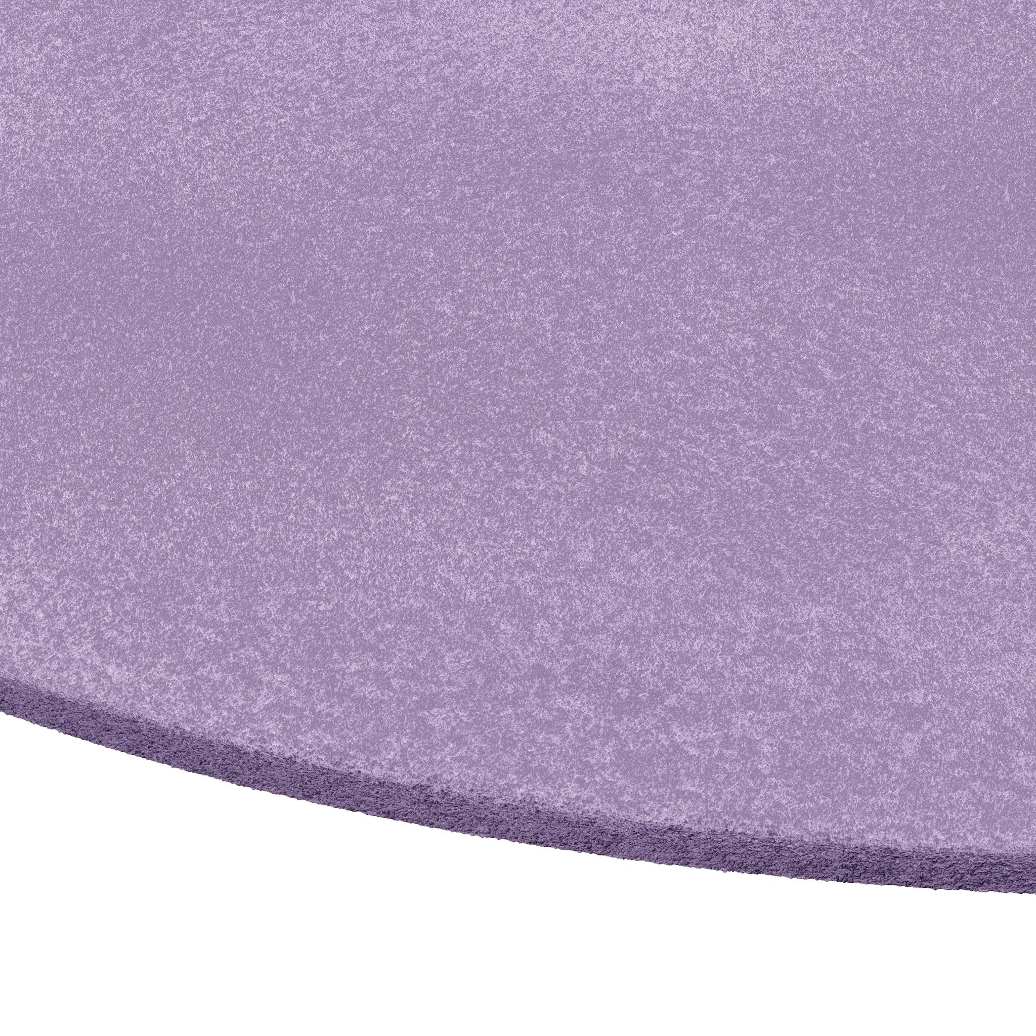 Portuguese Modern Minimal Oval Shape Hand-Tufted Botanical Silk Rug Lavenda Purple For Sale