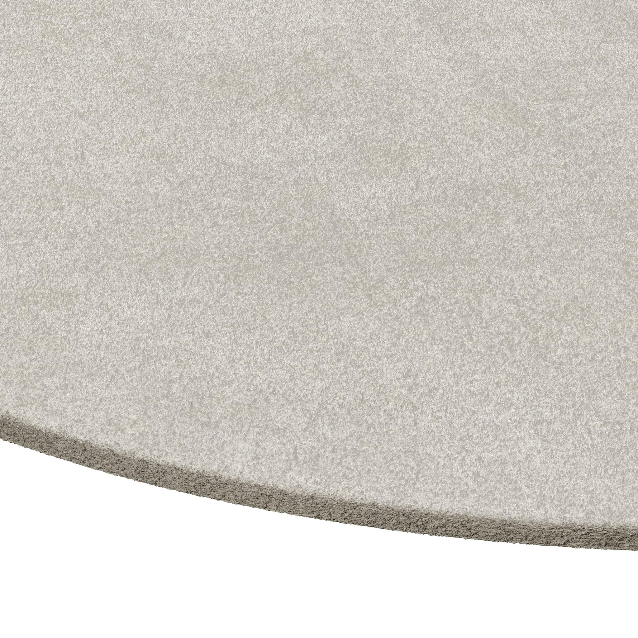 Moderner Minimalistischer Ovaler Handgetufteter Botanischer Seidenteppich Weiß (Portugiesisch) im Angebot