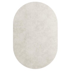 Tapis moderne minimaliste de forme ovale tufté à la main, blanc