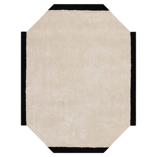 Modern Memphis Design Rectangular Shape Abstract Hand-Tufted Rug Black ...